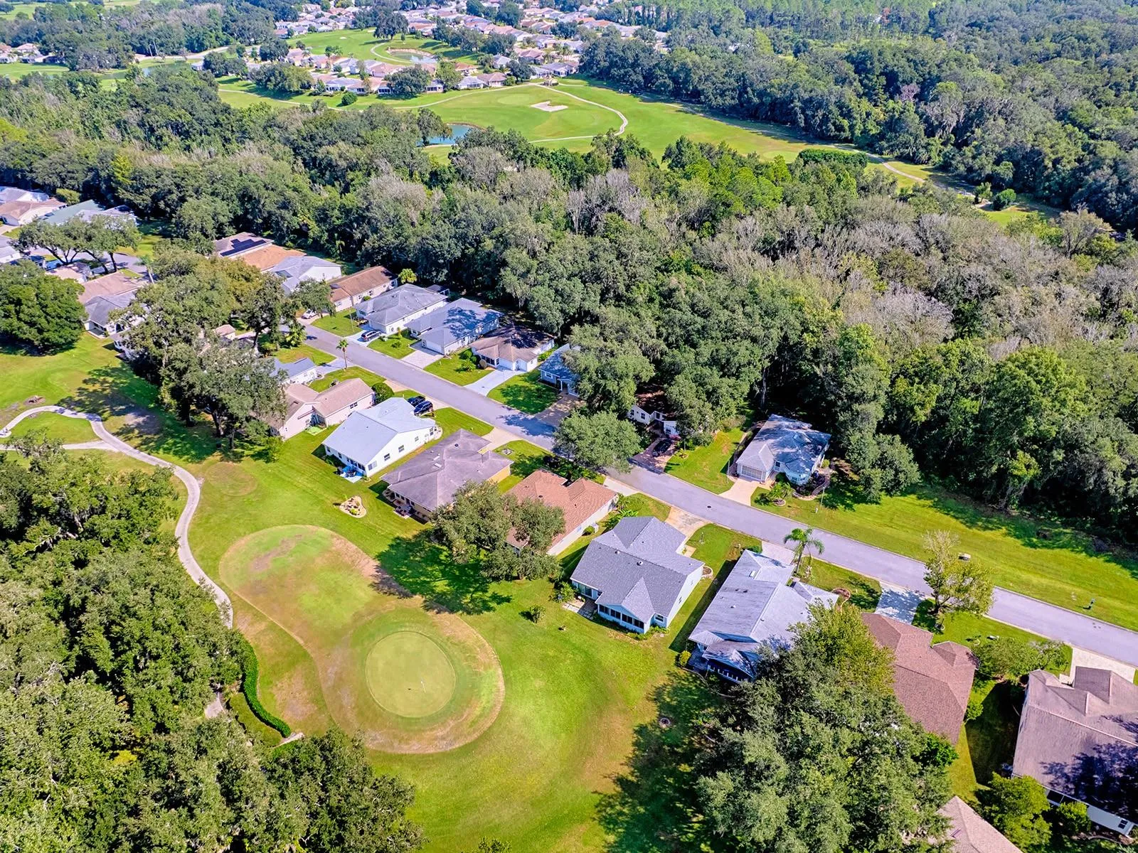 OVERHEAD VIEW OF GOLF COURSE