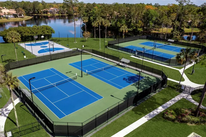 Community tennis and pickleball courts