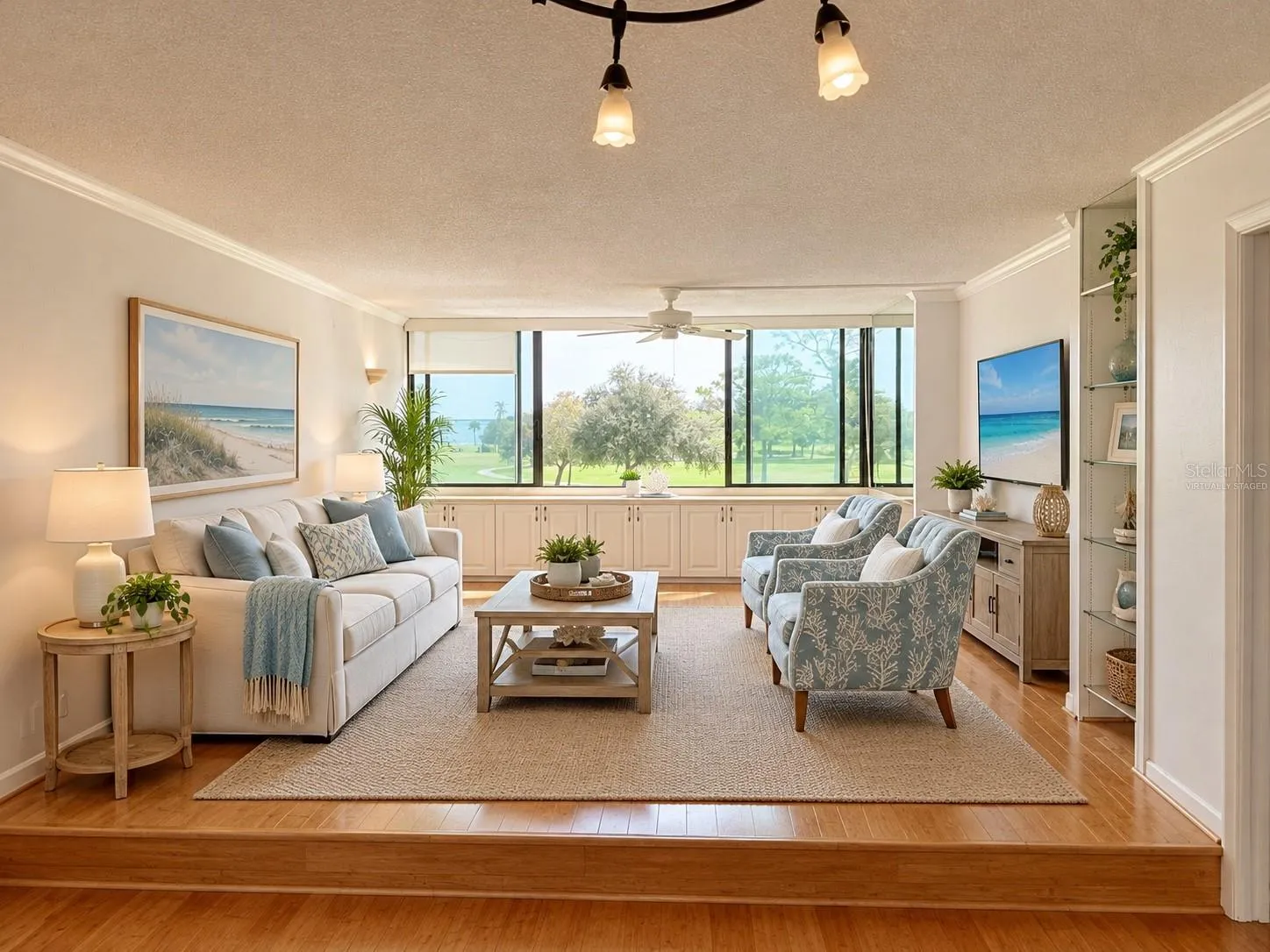 Virtually staged Living room