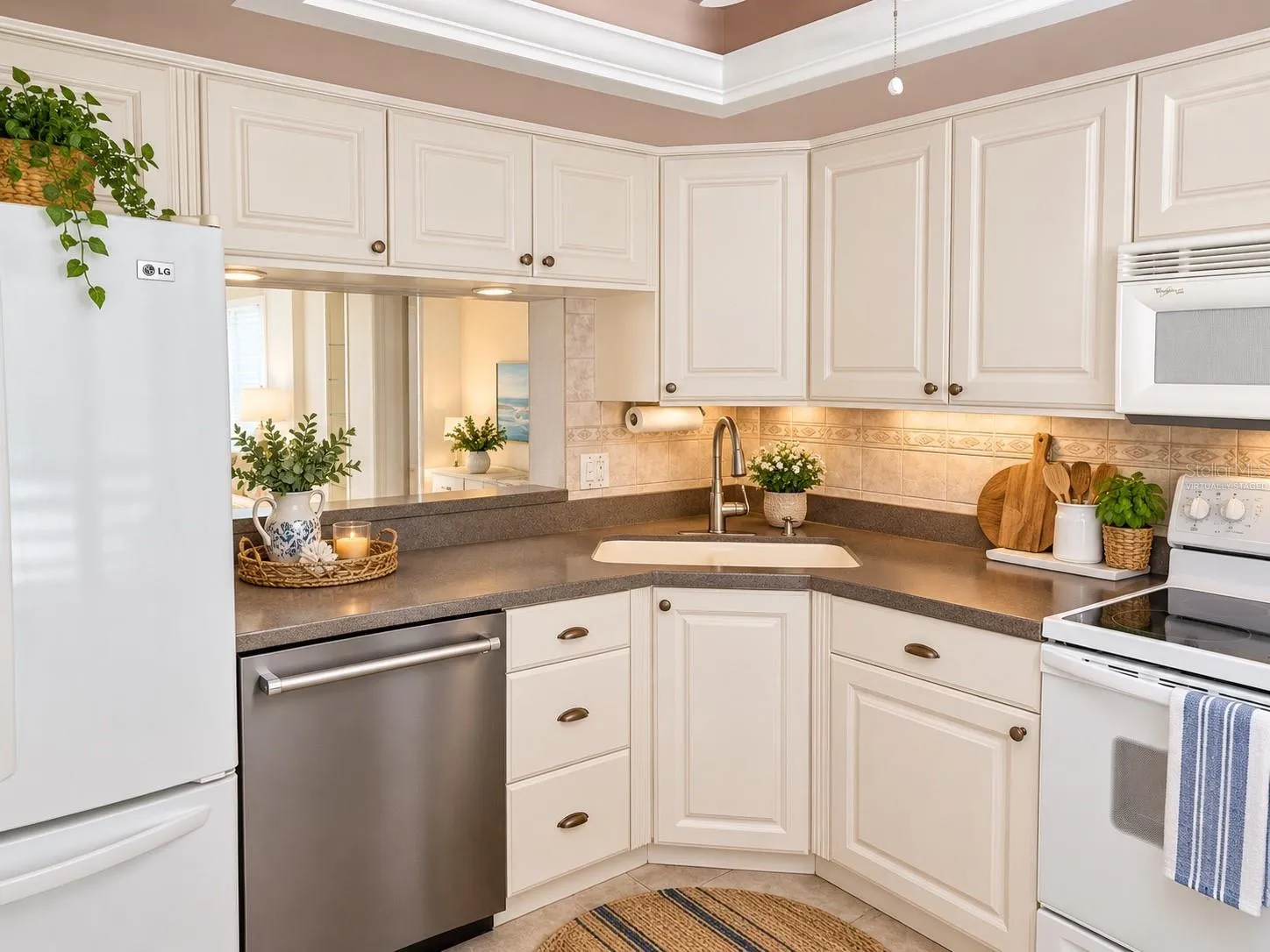 Virtually staged kitchen