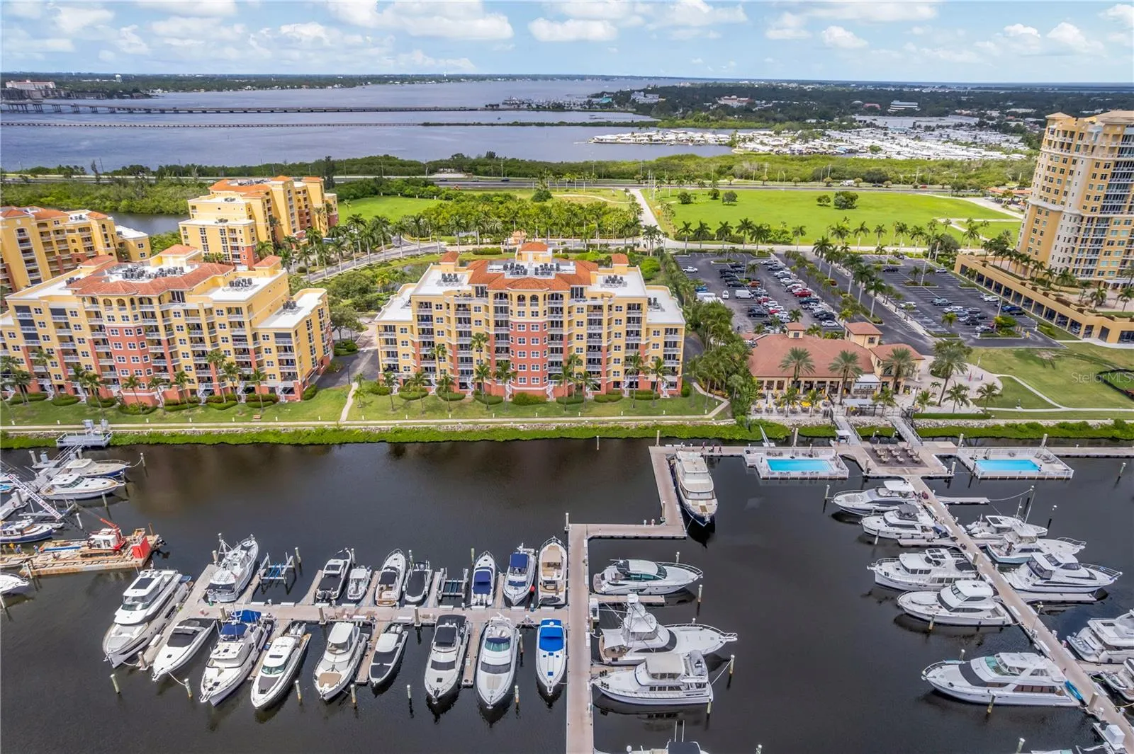 Riviera Dunes Marina with a Water side view of the condo