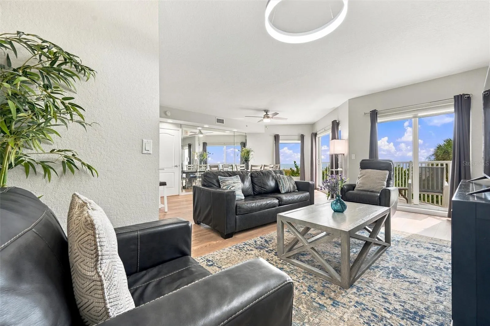Inviting Living Room with Beautiful Gulf of Mexico Views