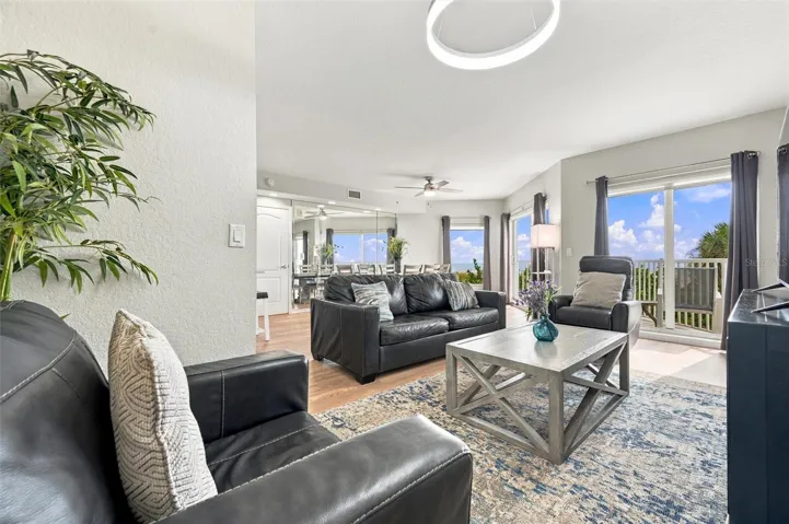 Inviting Living Room with Beautiful Gulf of Mexico Views