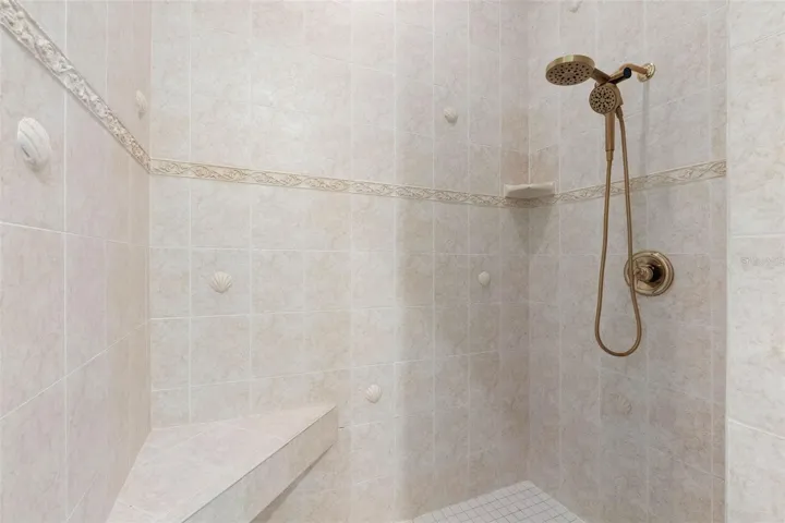 Large walk-in shower.