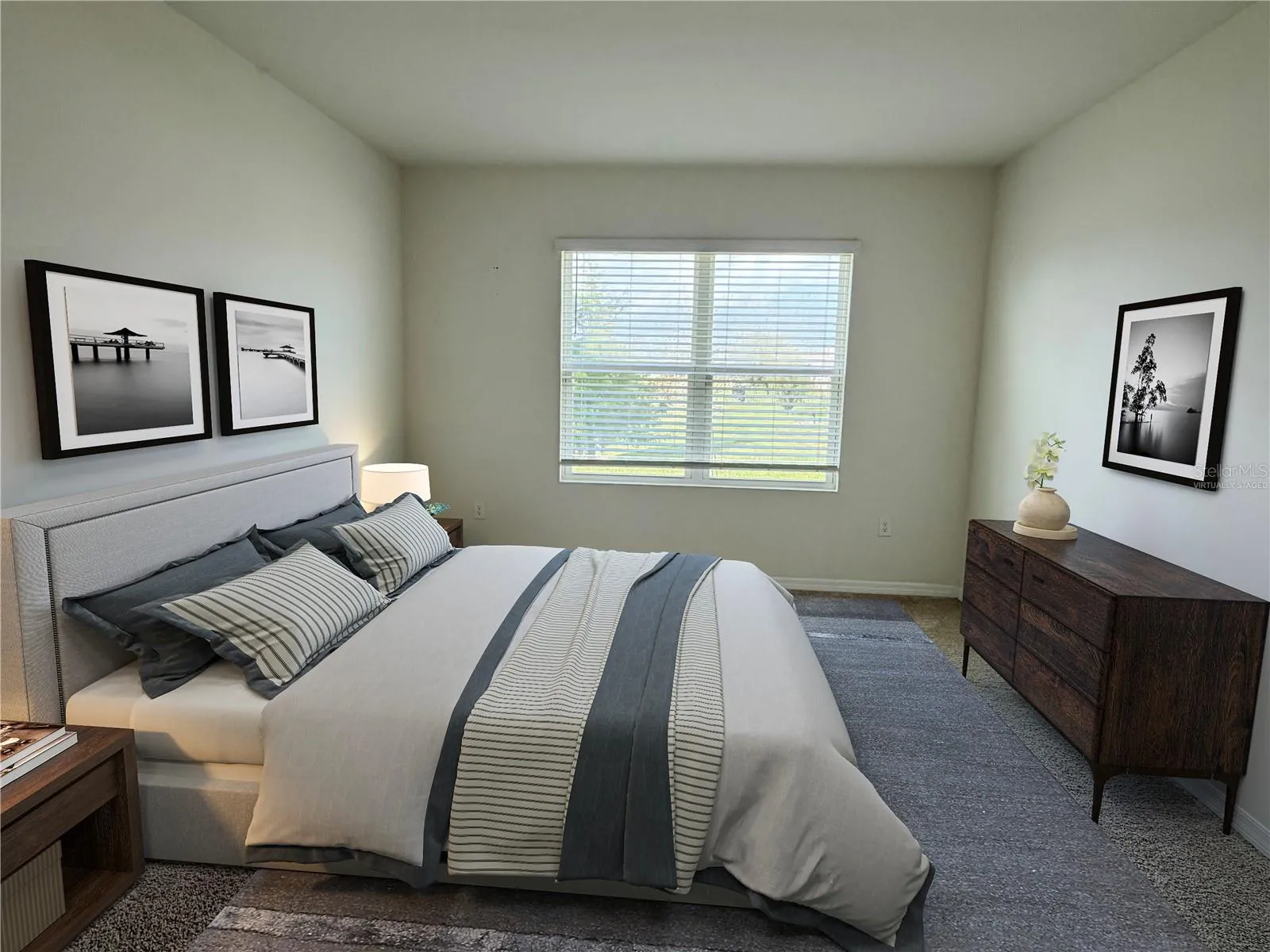Virtually Staged Master Bedroom