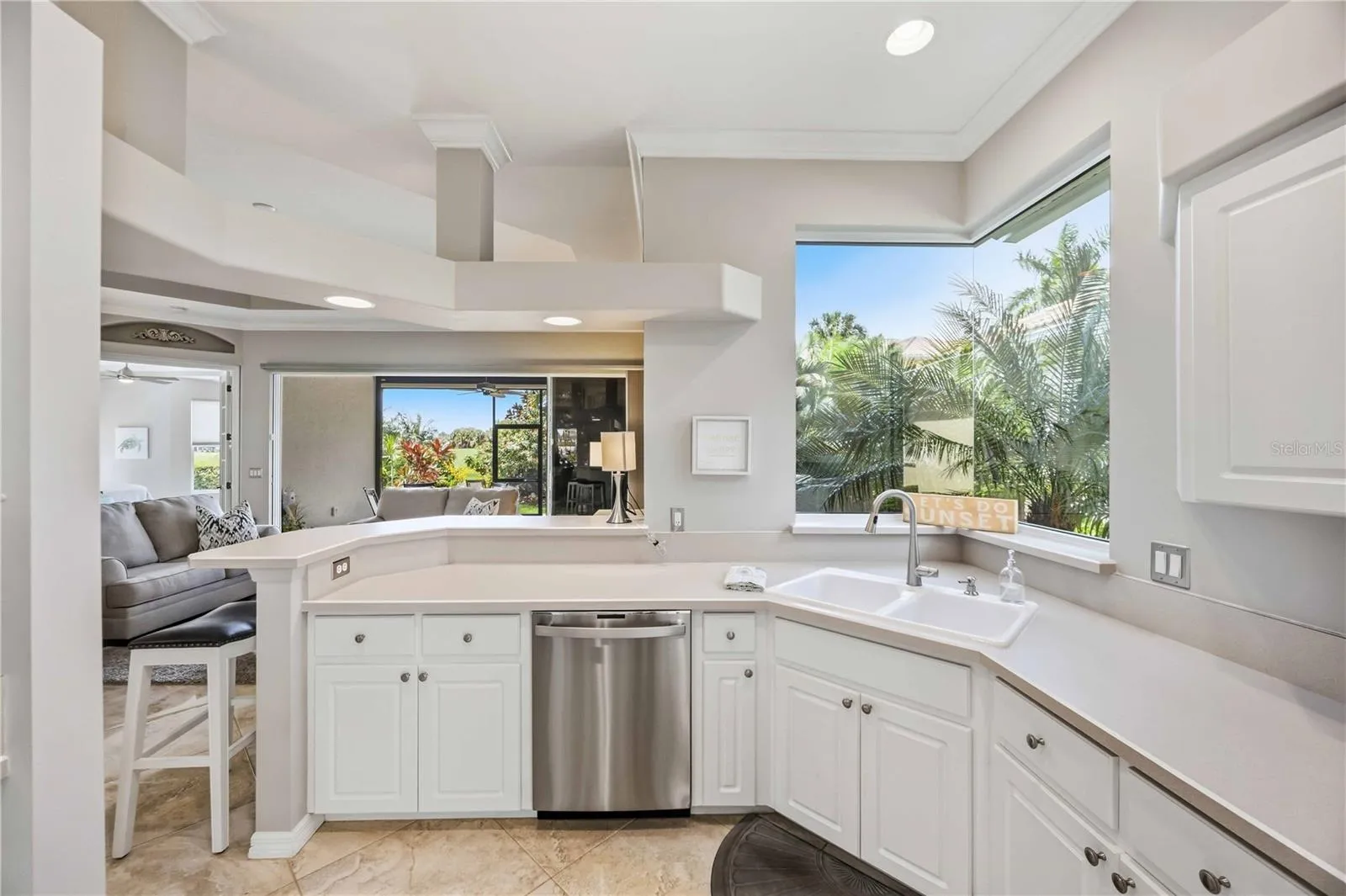 Kitchen has loads of cabinets