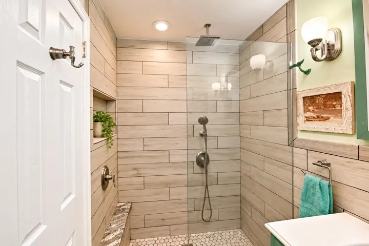 Guest bathroom shower.