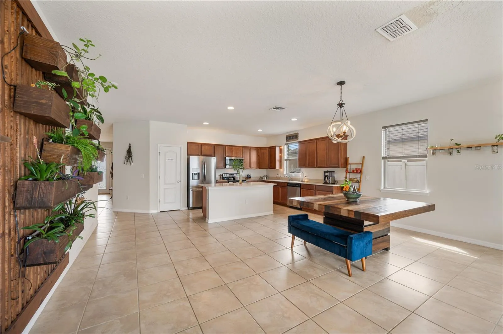 Open Floor Plan / Kitchen / Dining Room / Living Room / Live Plant Wall