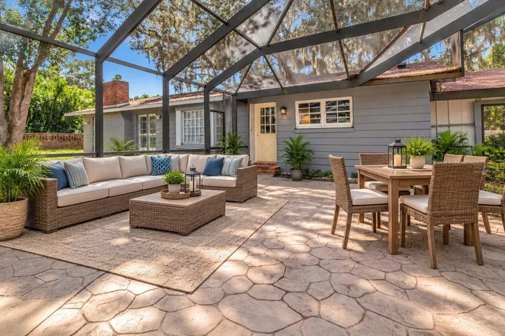 Virtually Staged Pool Area