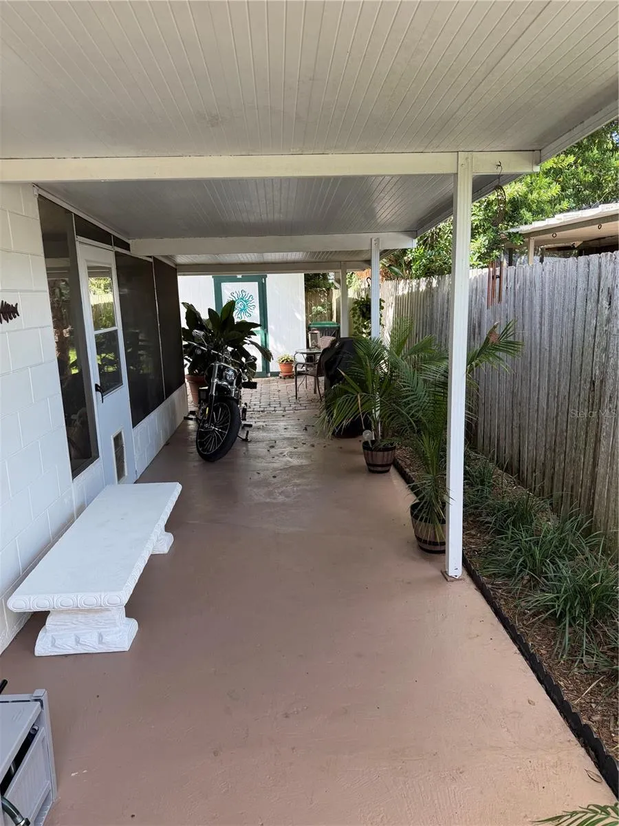 Side of house toward back yard