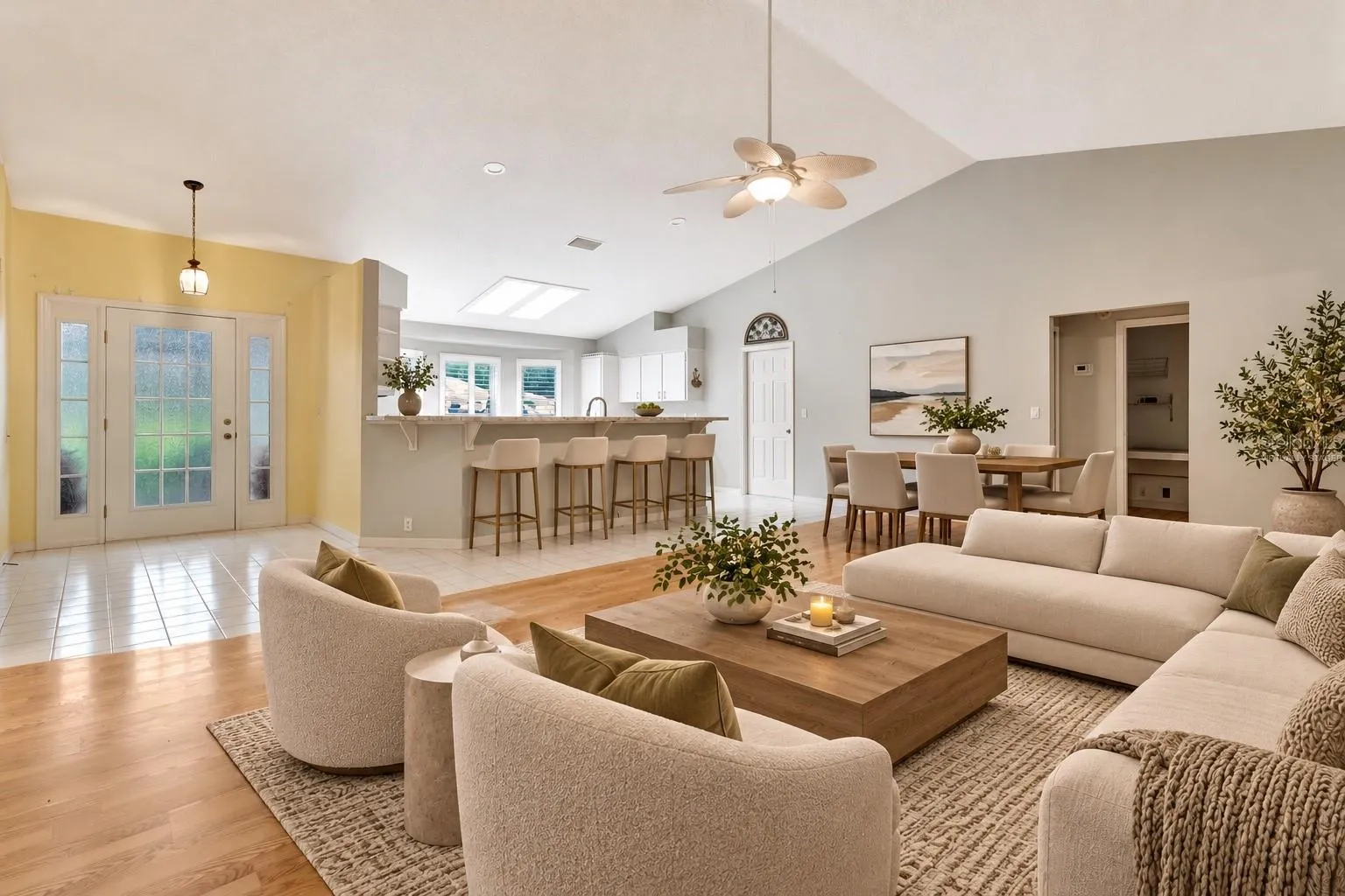 Virtually Staged Living Room/Dining Room