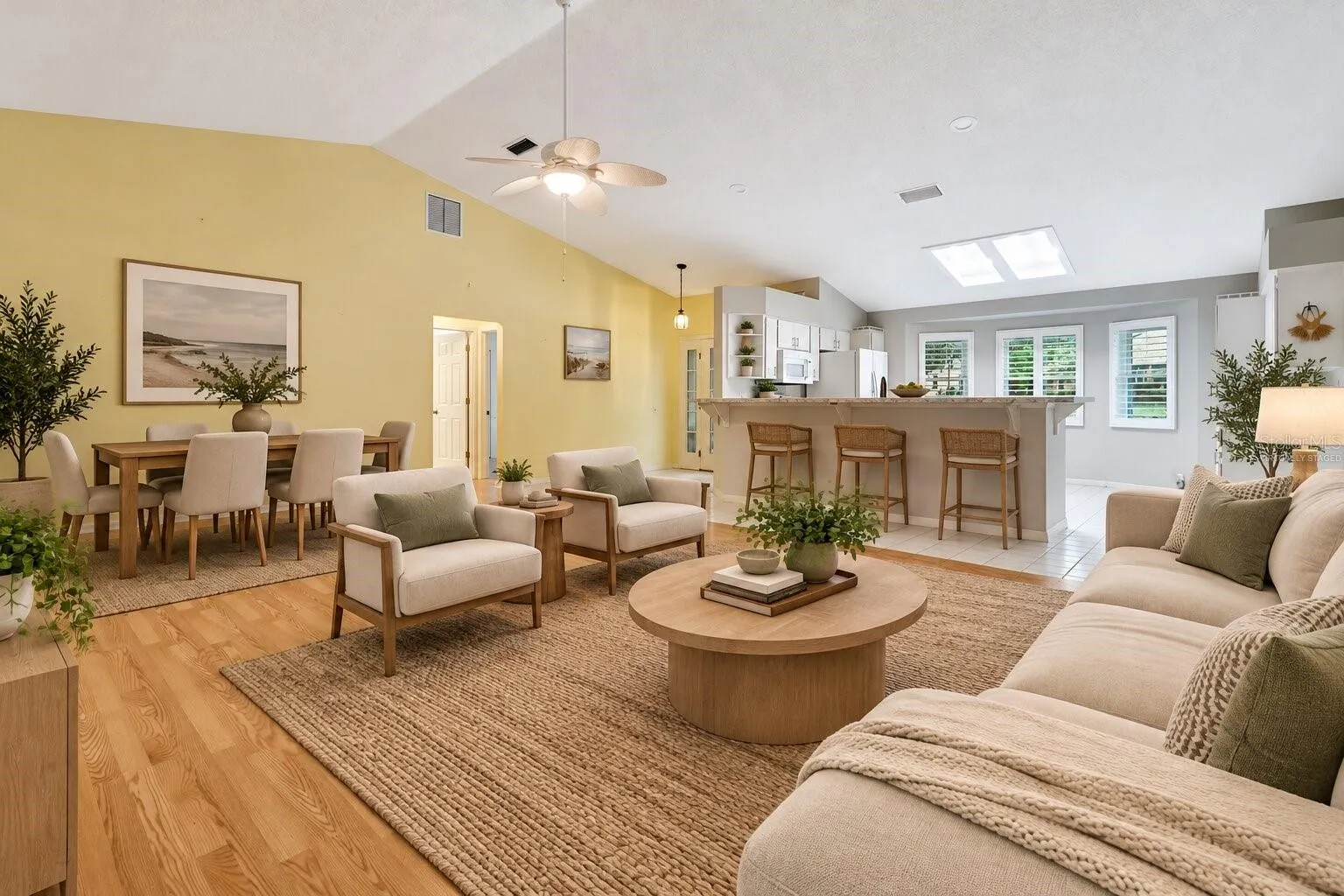 Virtually Staged Living Room/Dining Room