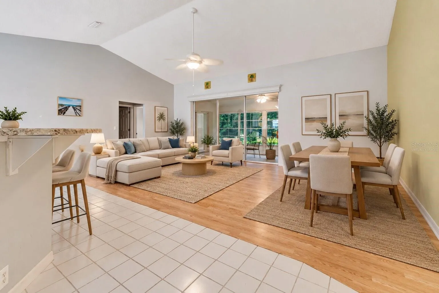 Virtually Staged Living Room/Dining Room