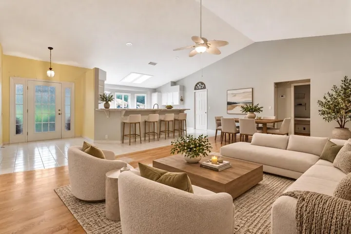 Virtually Staged Living Room/Dining Room