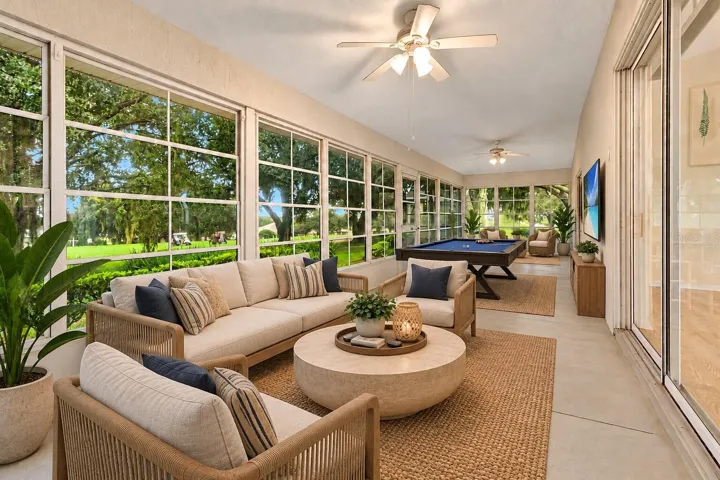 Virtually Staged Screened-in Lanai