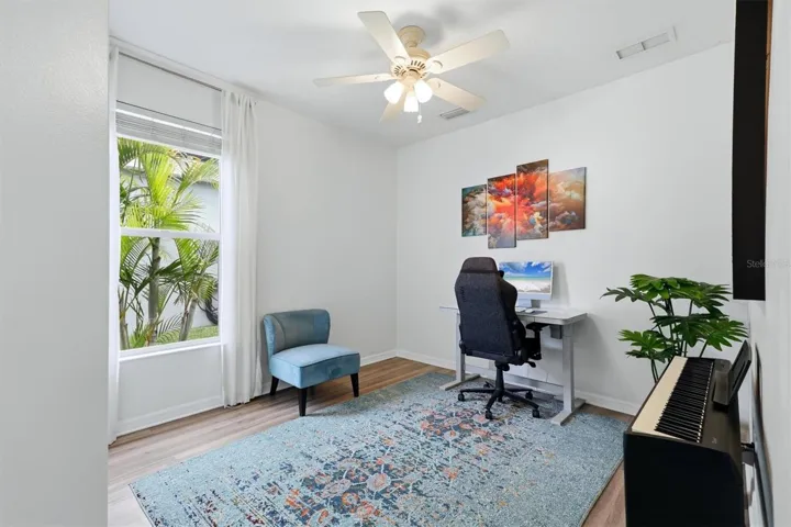 Office or Den with French doors from foyer