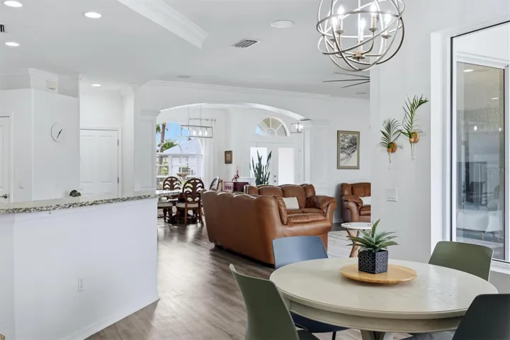 Open design from kitchen to great room and lanai