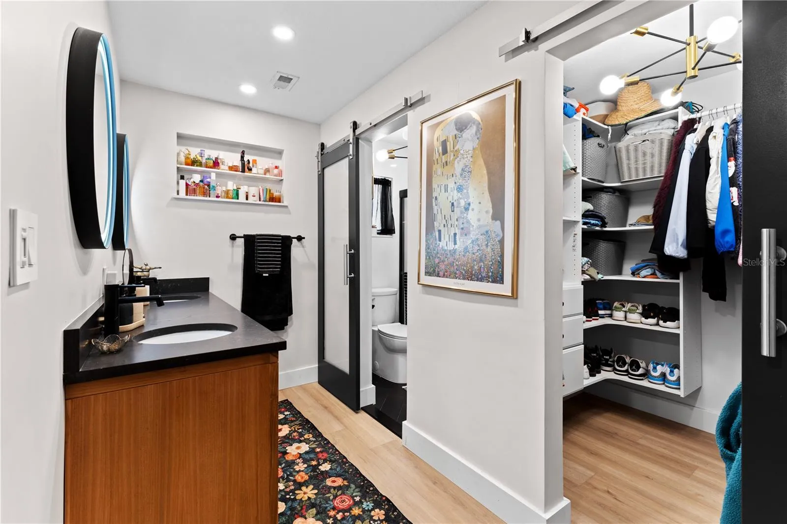 Primary Bath and Closet Area