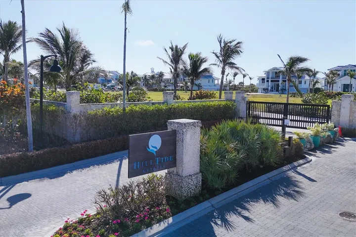 Gated entry to Hill Tide Estates