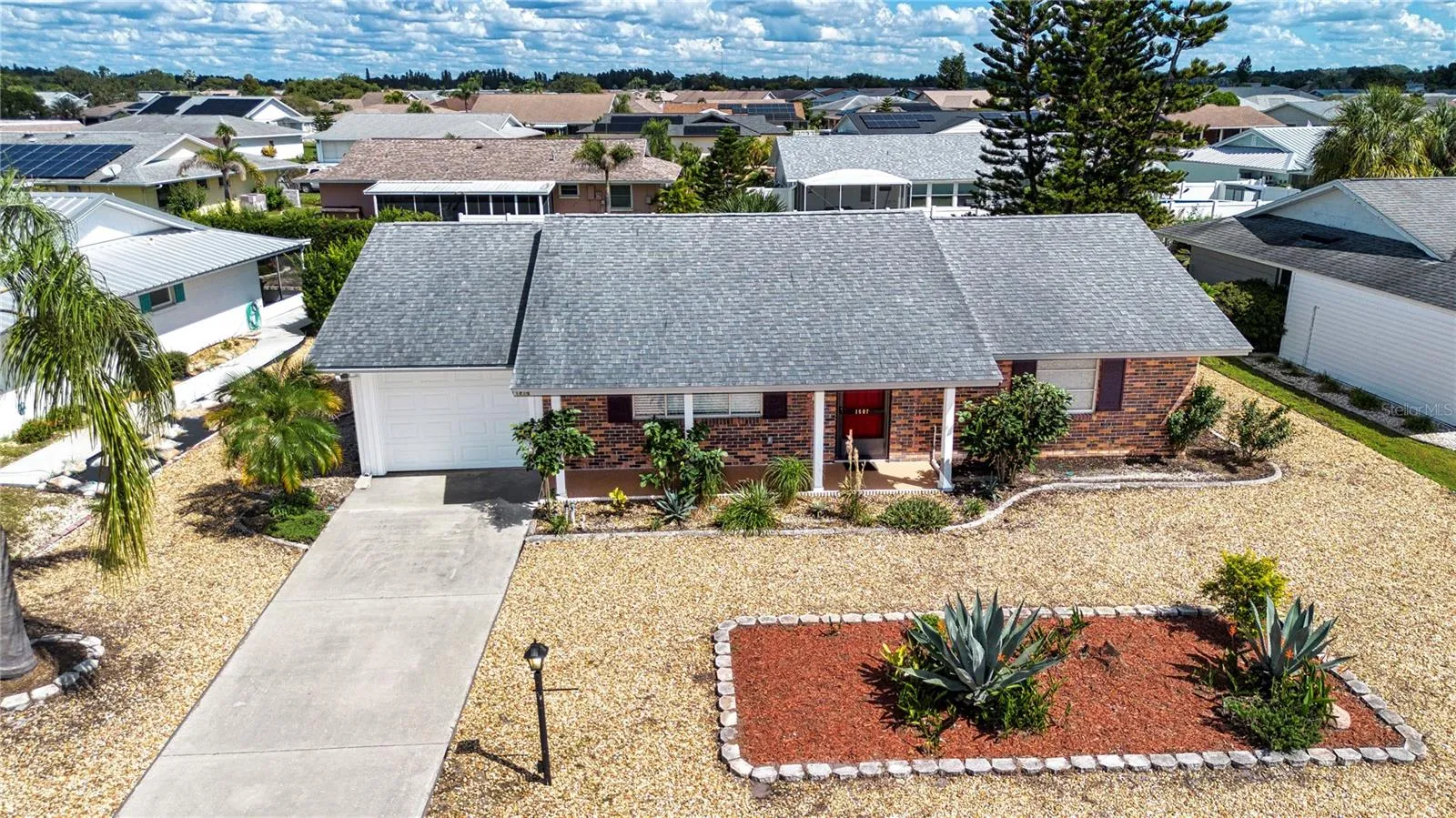 Aerial view of house