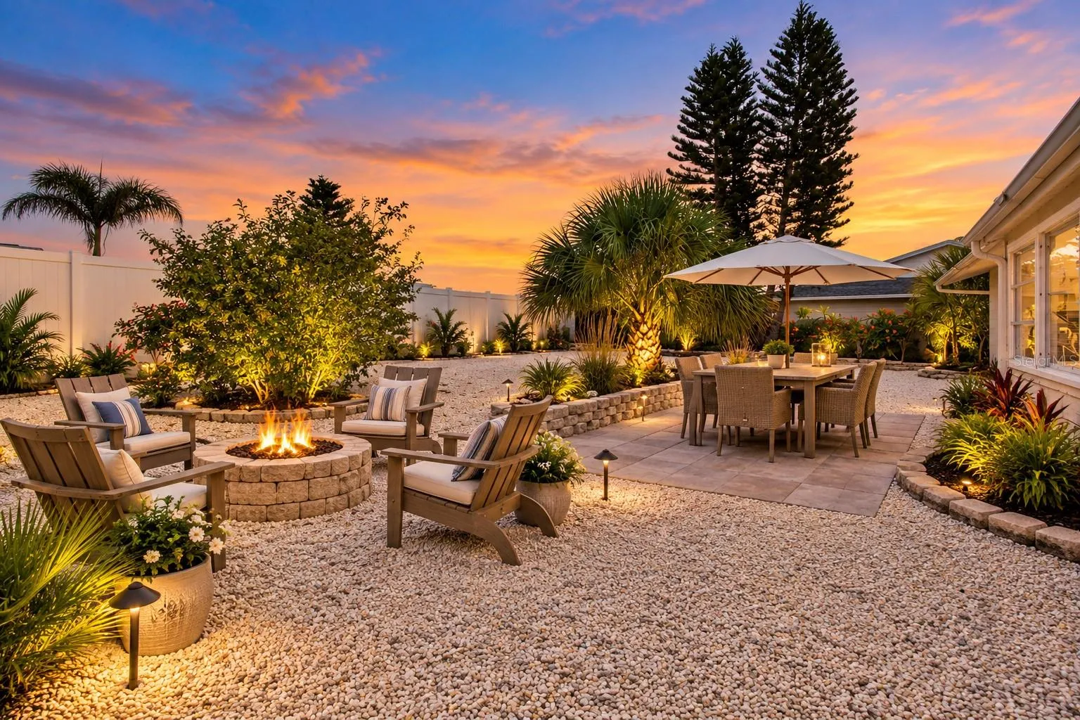 Staged Backyard @ Sunset