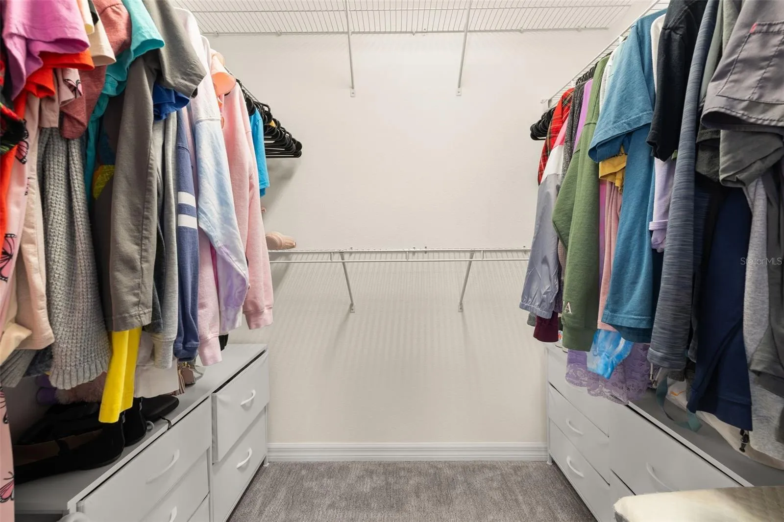Walk-in closet in the primary bedroom