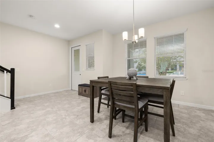 Large dining space next to the kitchen
