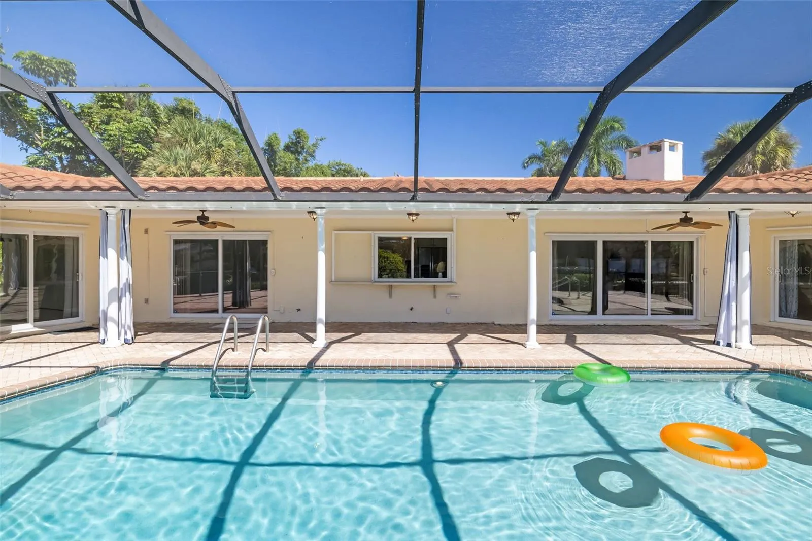 Pool with enclosed lanai