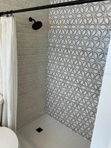 Large step in shower.