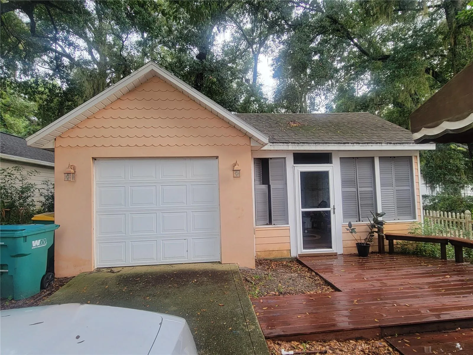 Detached garage with attached room