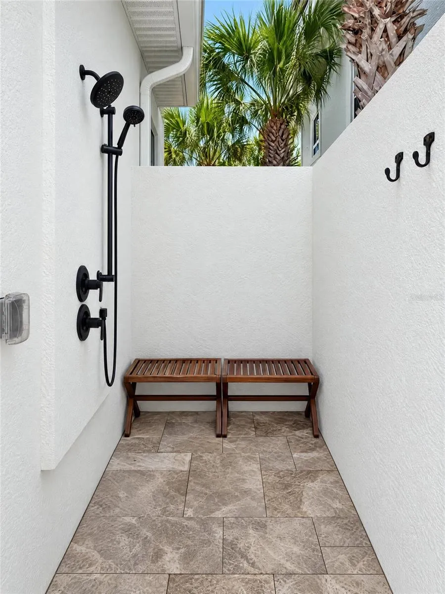 Outdoor pool shower