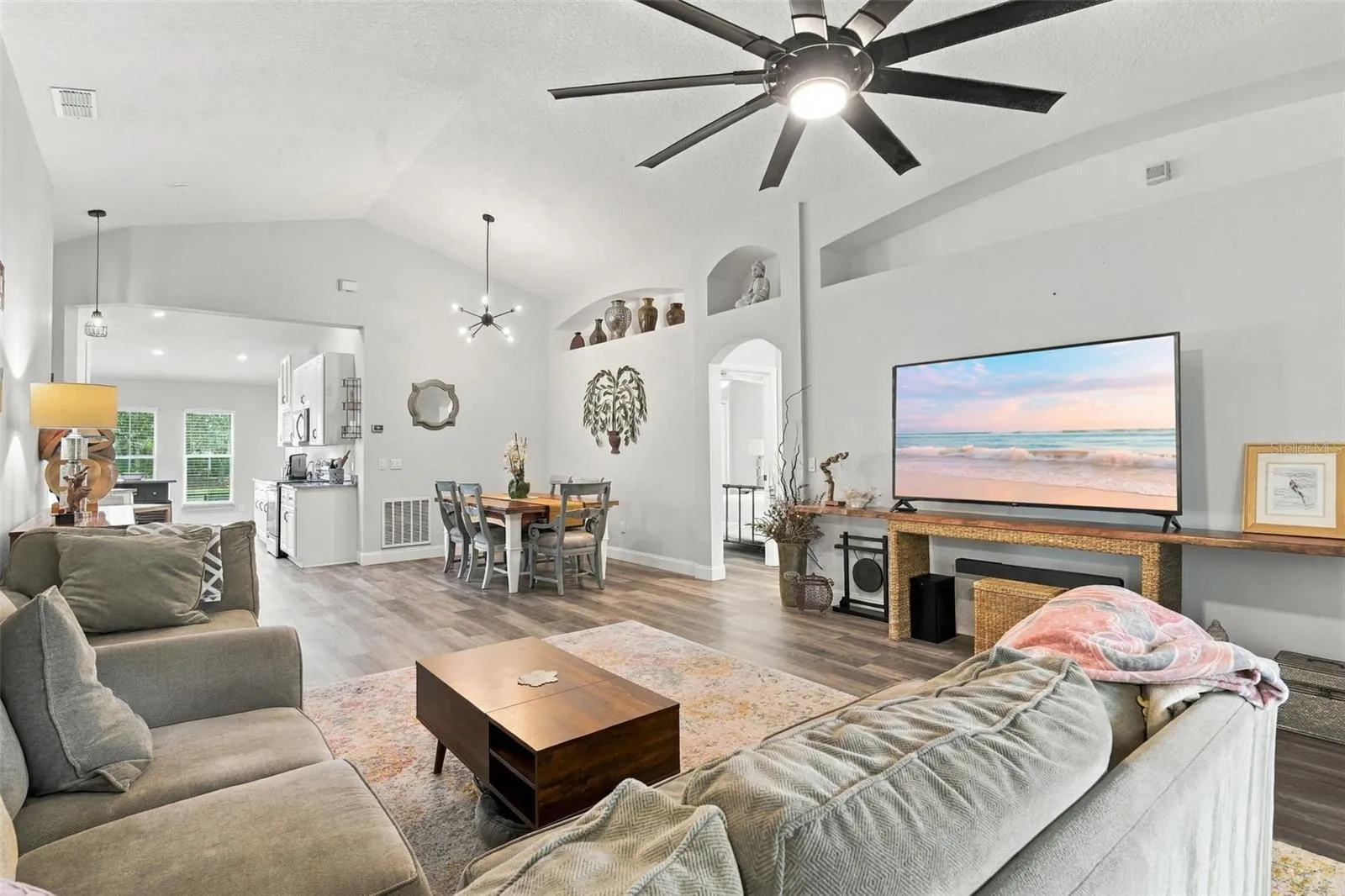 Main living area towards dining area.