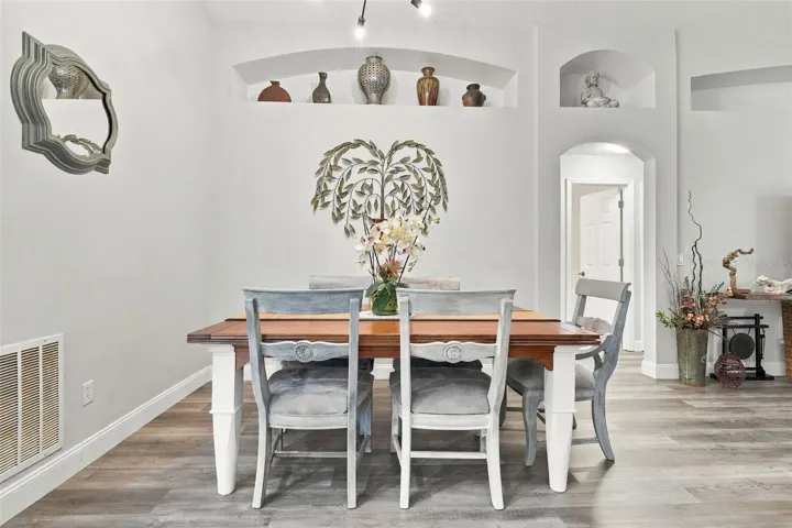 The dining area is adjacent to the main living area.