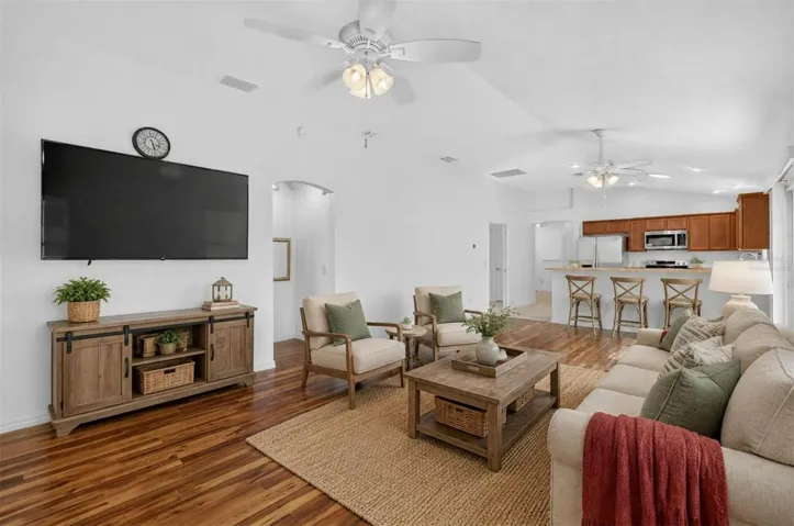 Living, Dining, and Kitchen-Virtually Staged
