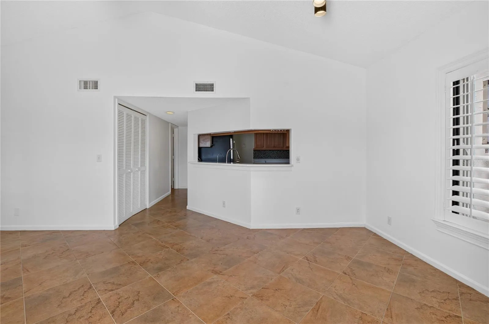 Living Room with Kitchen View