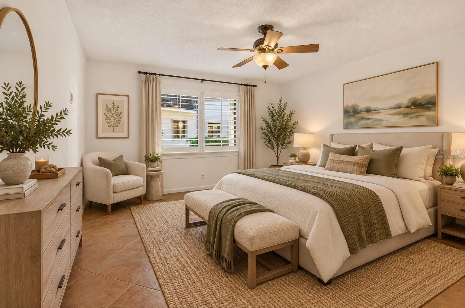 Virtually Staged Master Bedroom