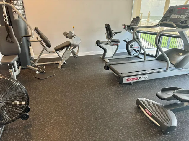 Oceanfront Exercise Room with TV