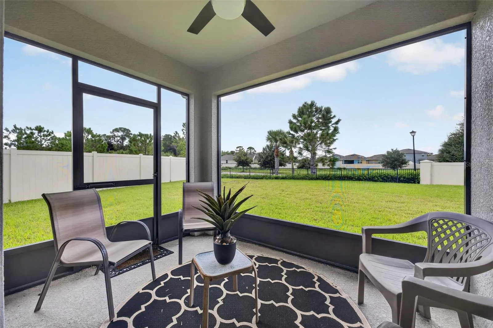 Screened in Porch overlooking Large Back Yard