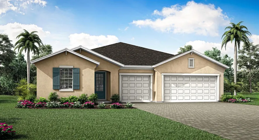 Waterbrooke - Glacier Bay Floorplan - West Indies Elevation - Architect's Rendering
