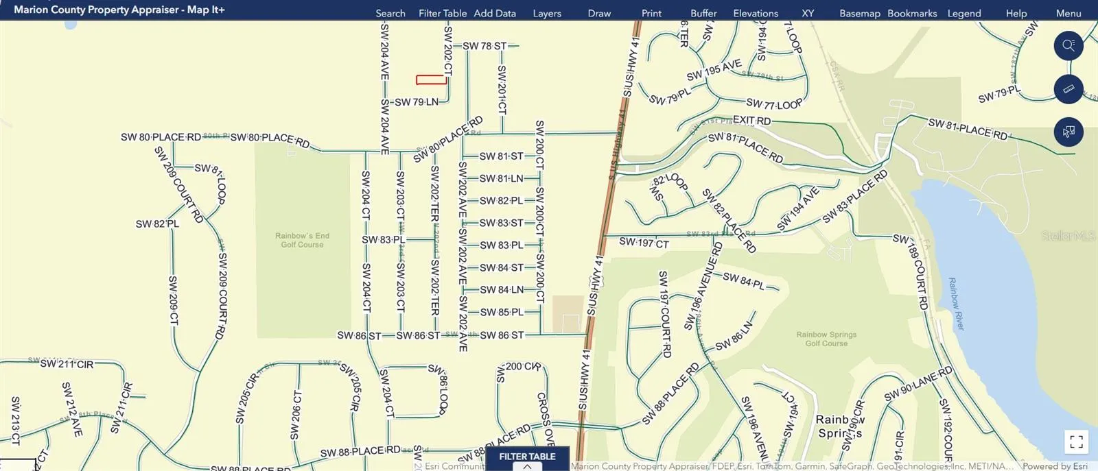 Home's (THE RED RECTANGLE) proximity to The RAINBOW RIVER PUBLIC ACCESS