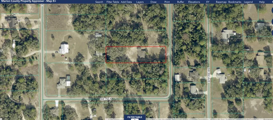 AERIAL ABOVE HOME RED OUTLINE