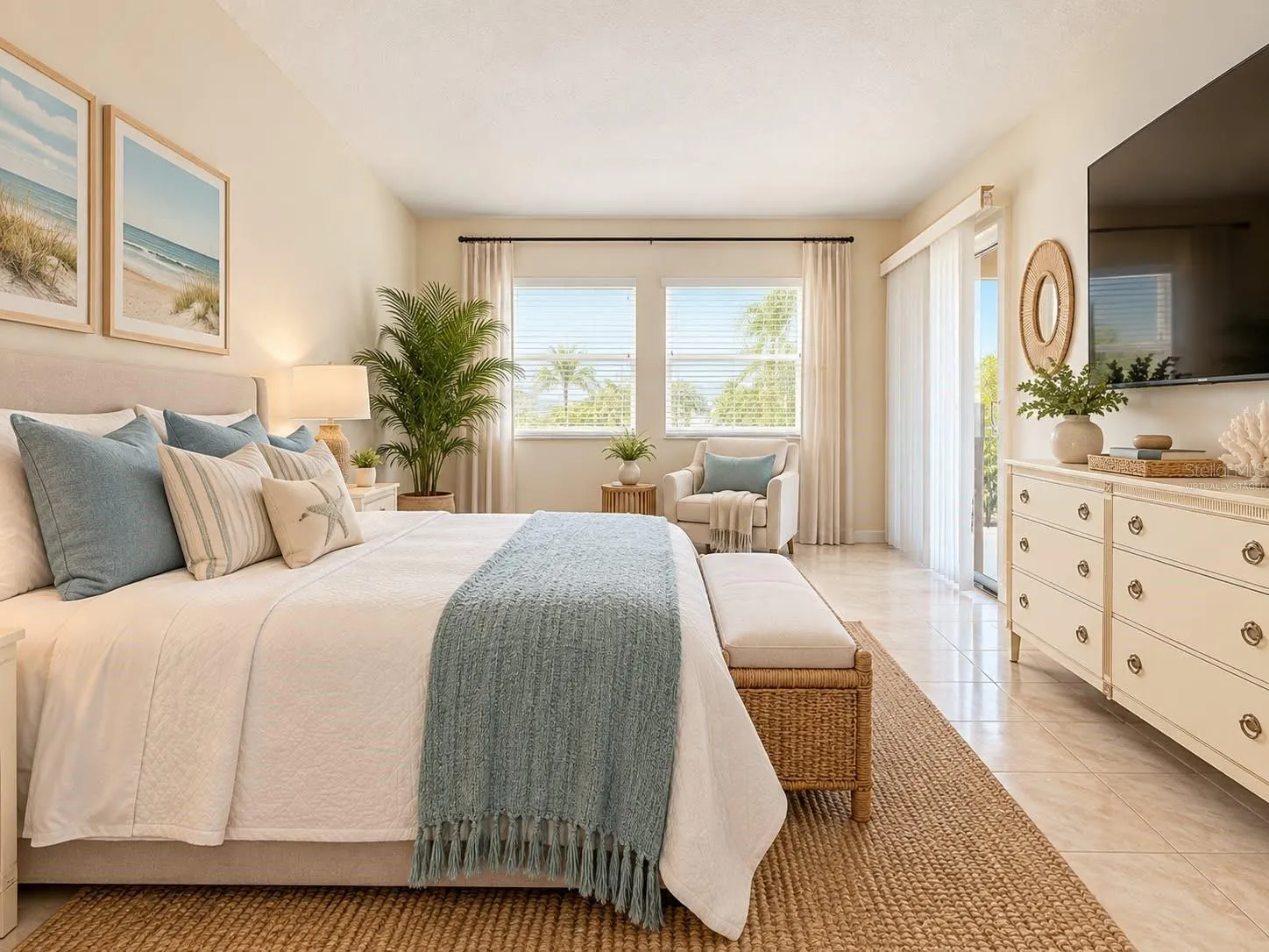 Virtually staged-Master bedroom