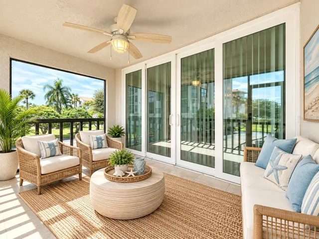 Virtually staged porch