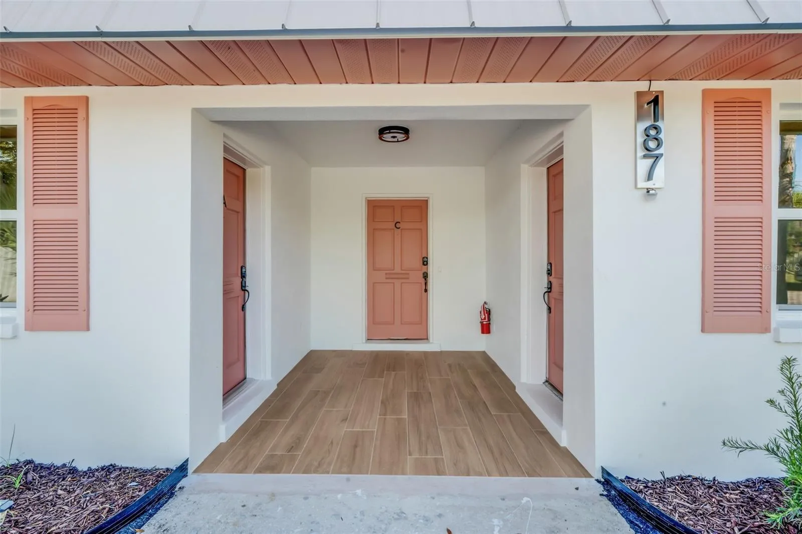 entrance for all 3 units in the house