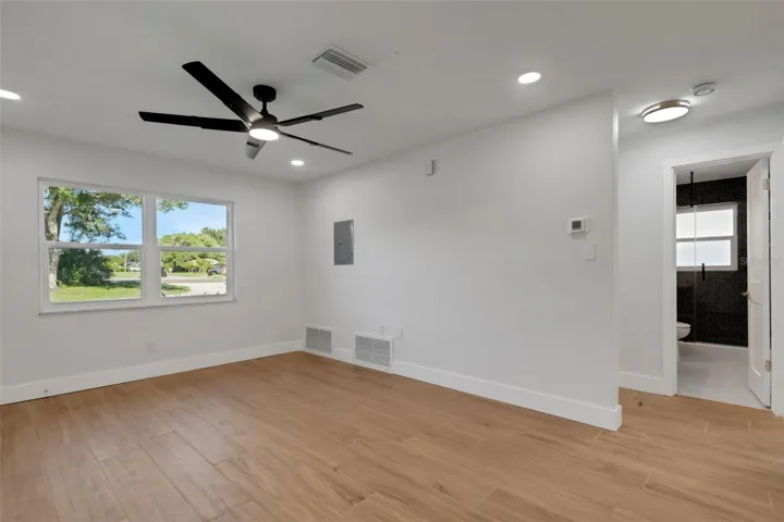 living with peek into bathroom