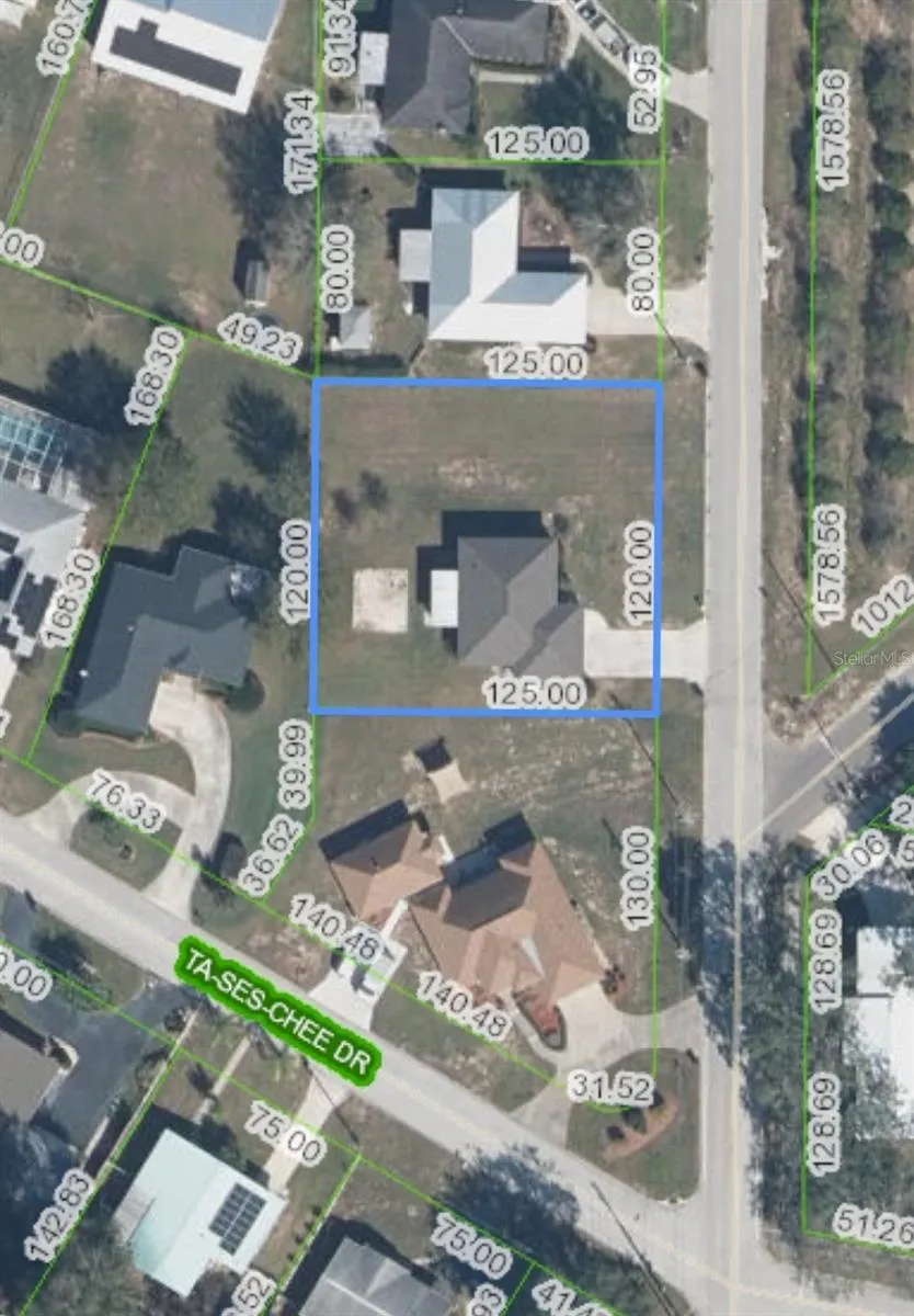 Aerial plot lines to be verified by buyer