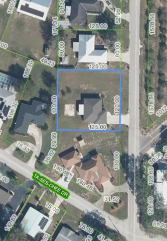 Aerial plot lines to be verified by buyer