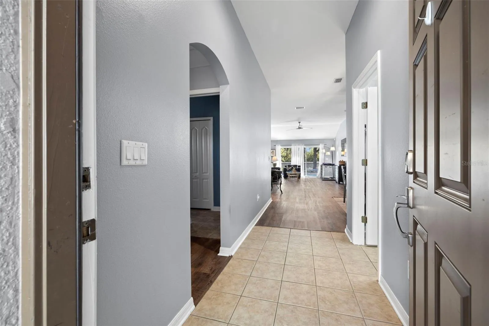 This split floor plan has two bedrooms that share a hall bath on the front side of the home.