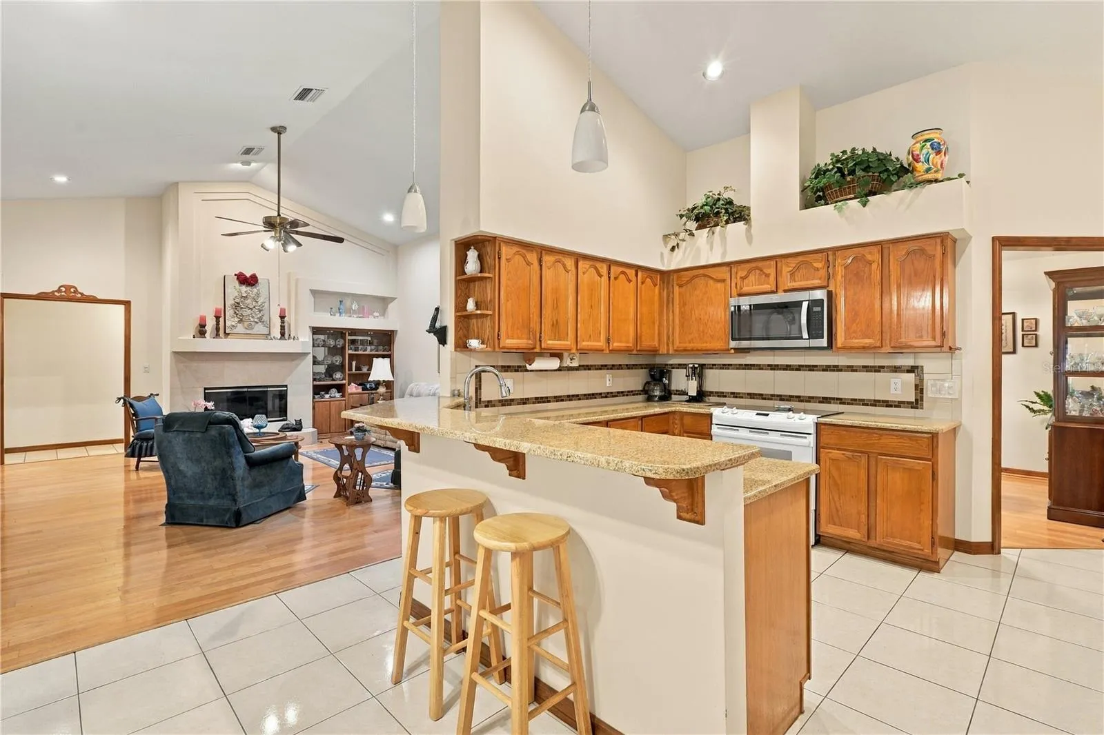 Kitchen with living room