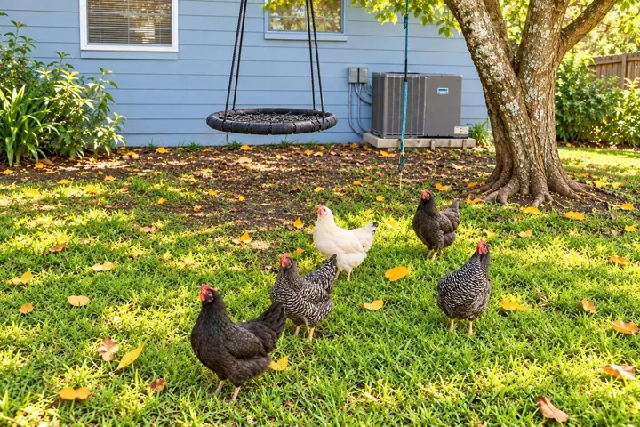 •Fresh eggs and Florida sunshine! A backyard with room for a chicken-friendly lifestyle.
